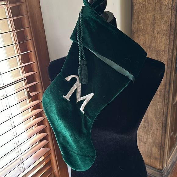 Velvet Embroidered Xmas Stocking - Picture 1 of 1